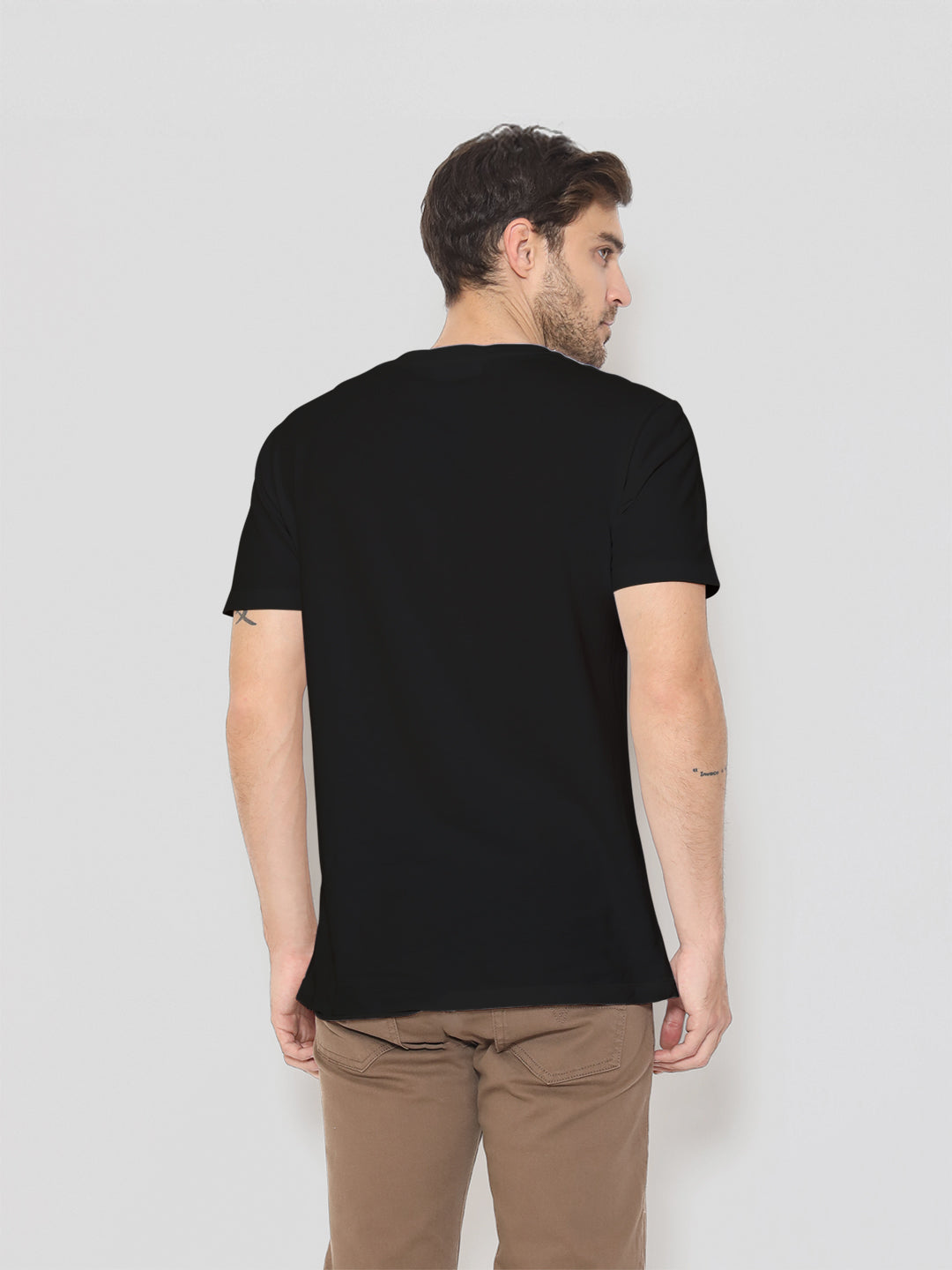 Black Solid Unisex Regular Tee
