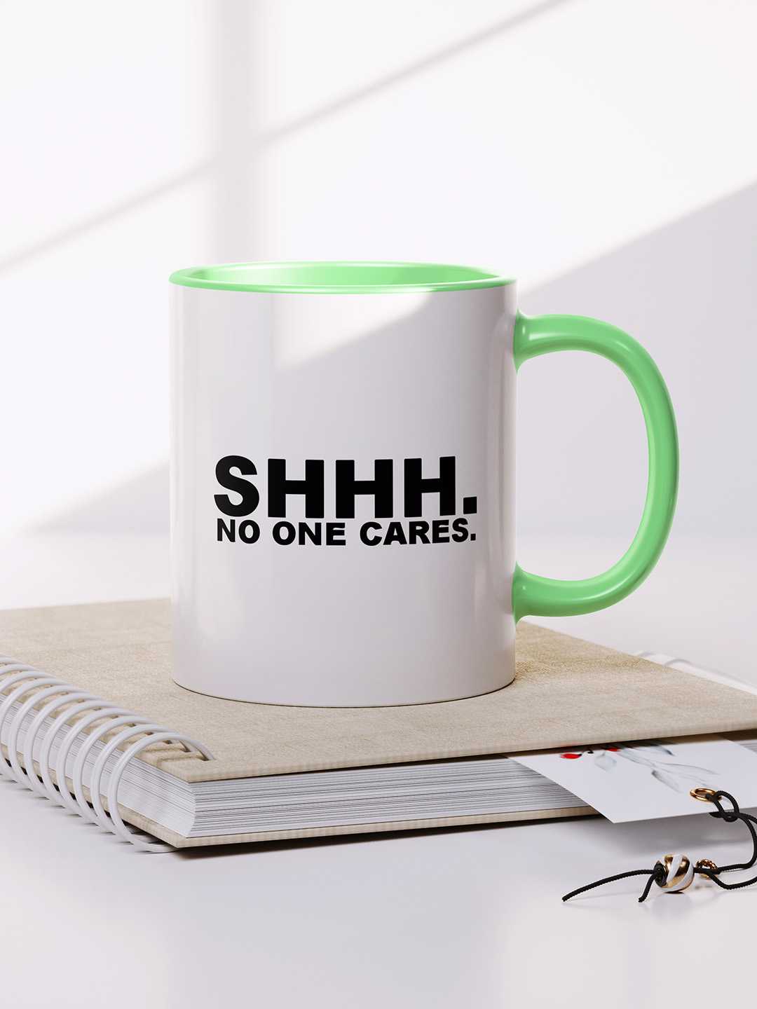 NO ONE CARES Graphic Printed Ceramic Mug