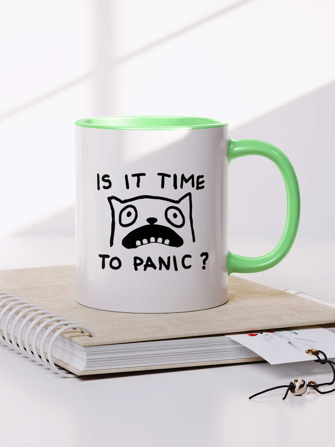TIME TO PANIC Graphic Printed Ceramic Mug