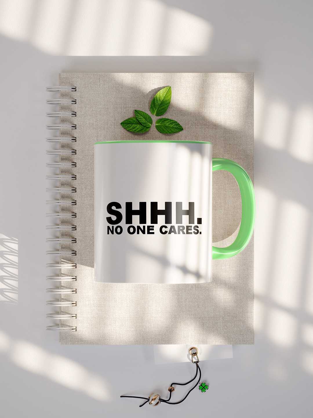 NO ONE CARES Graphic Printed Ceramic Mug