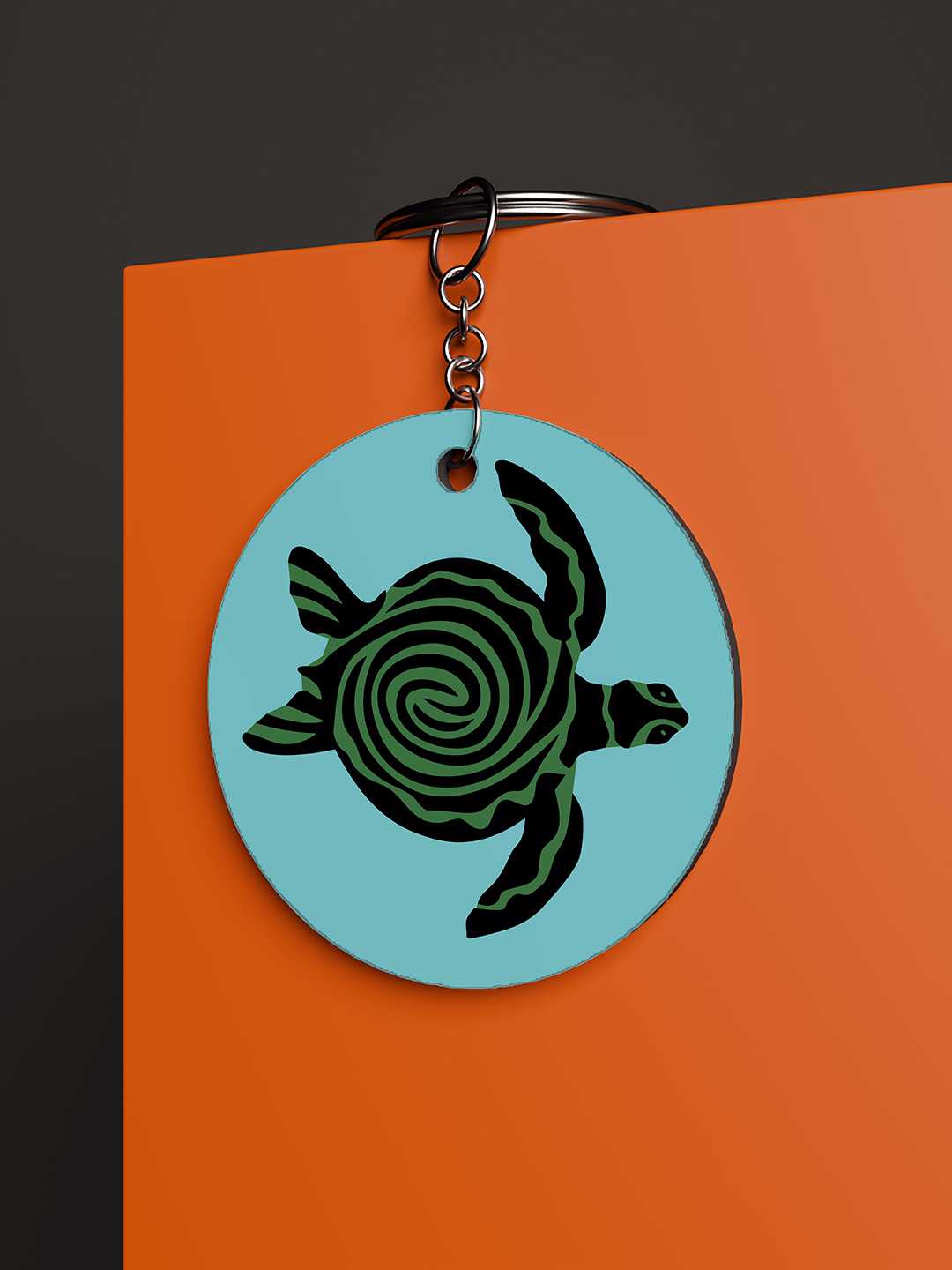Turtle Art Graphic Keychain