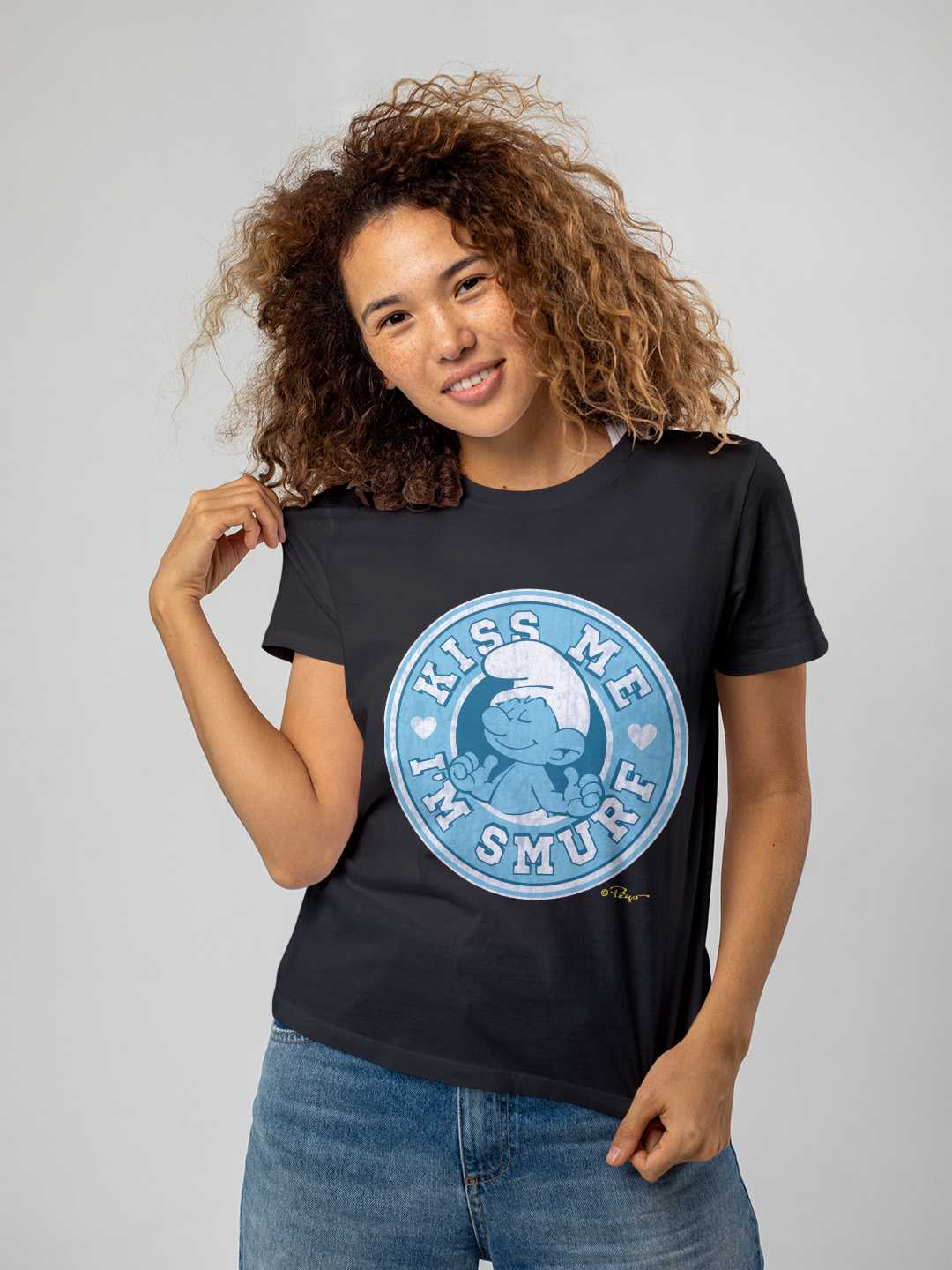 Kiss Me I Am A Smurf Regular Graphic Tee