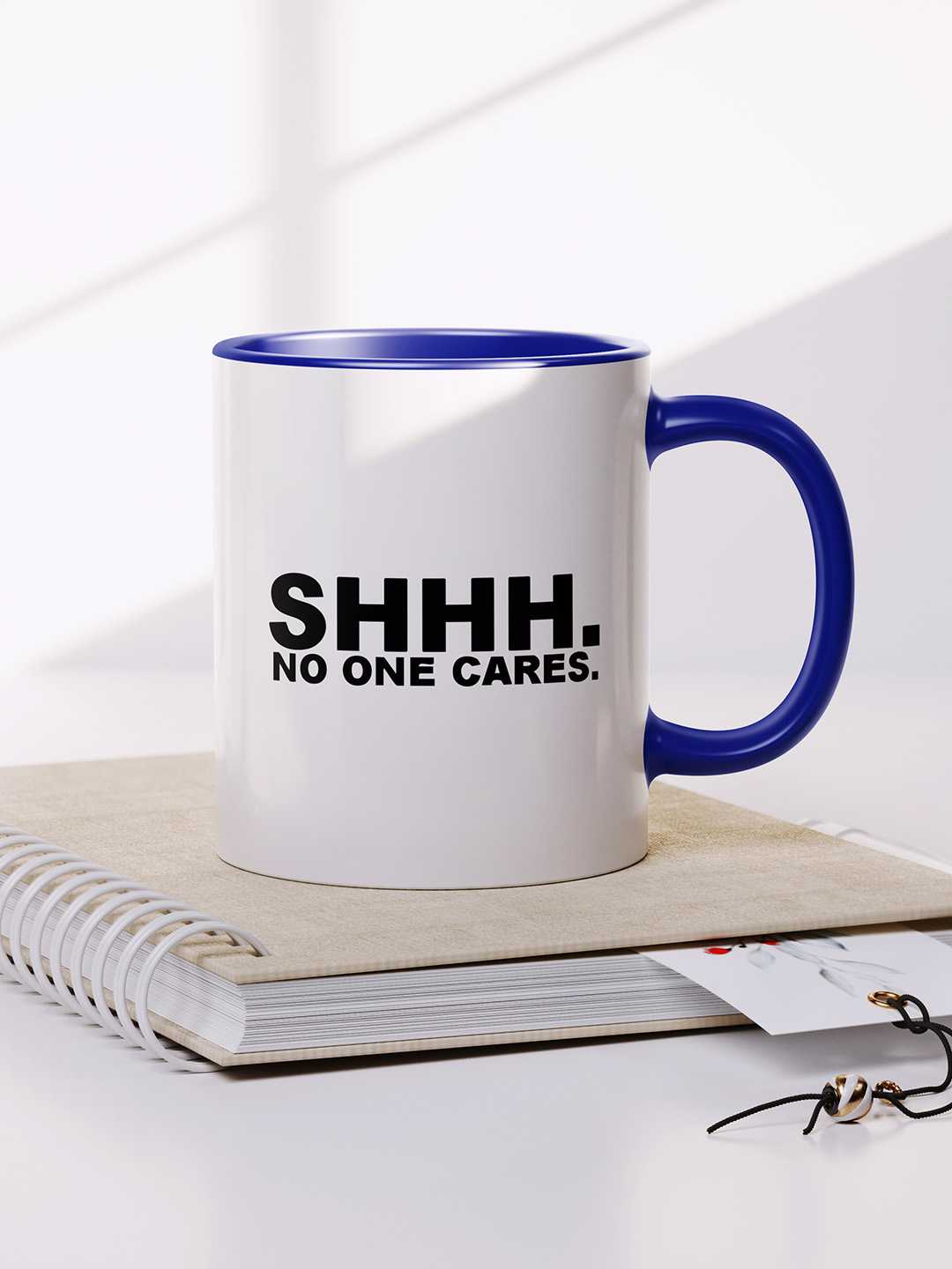 NO ONE CARES Graphic Printed Ceramic Mug