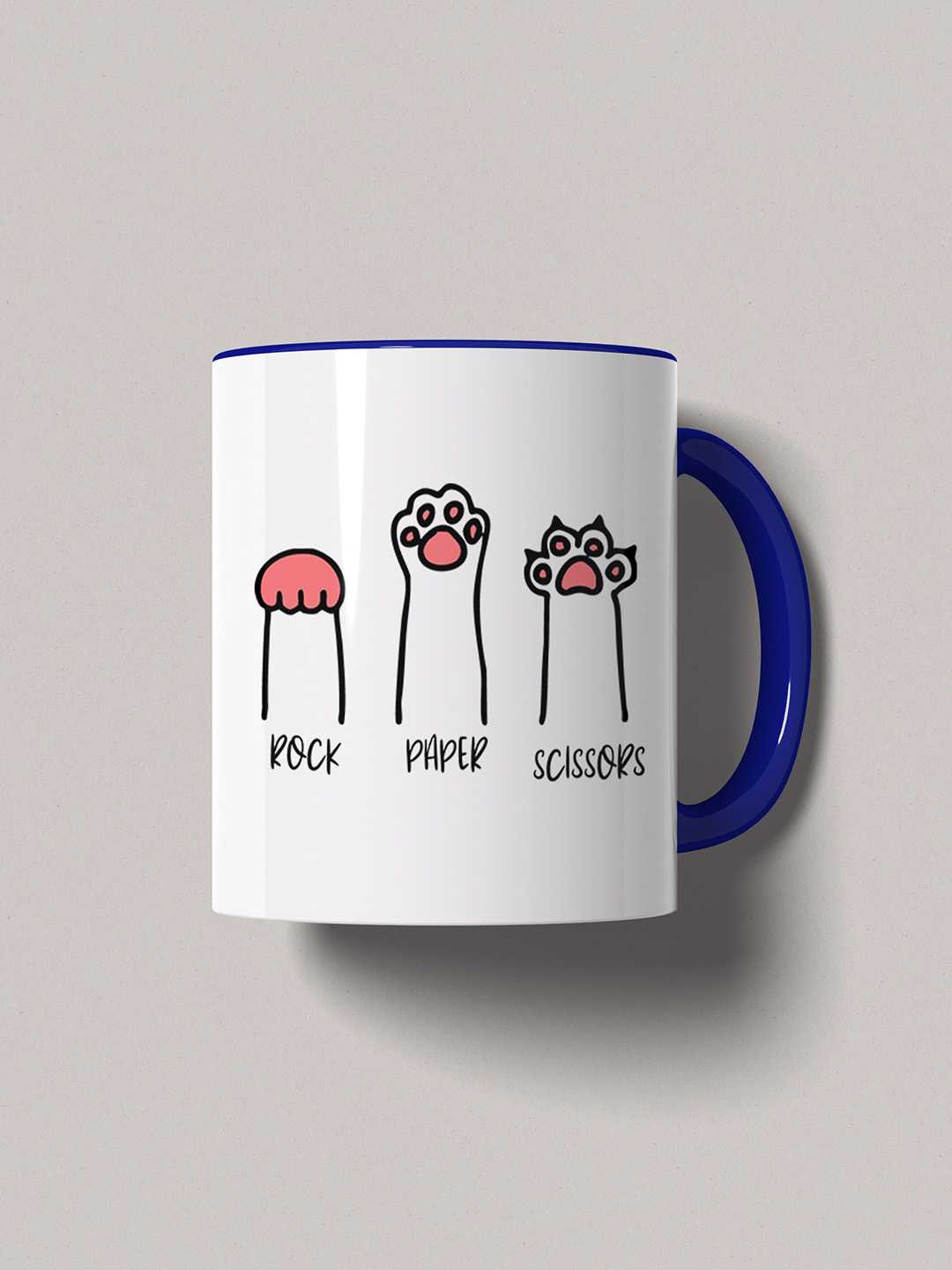 ROCK PAPER SCISSORS Graphic Printed Ceramic Mug