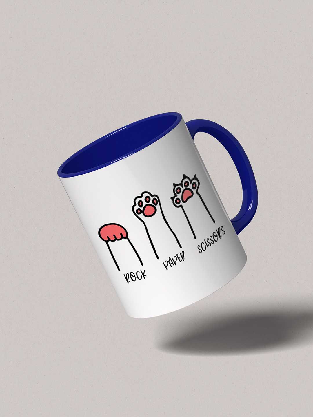 ROCK PAPER SCISSORS Graphic Printed Ceramic Mug
