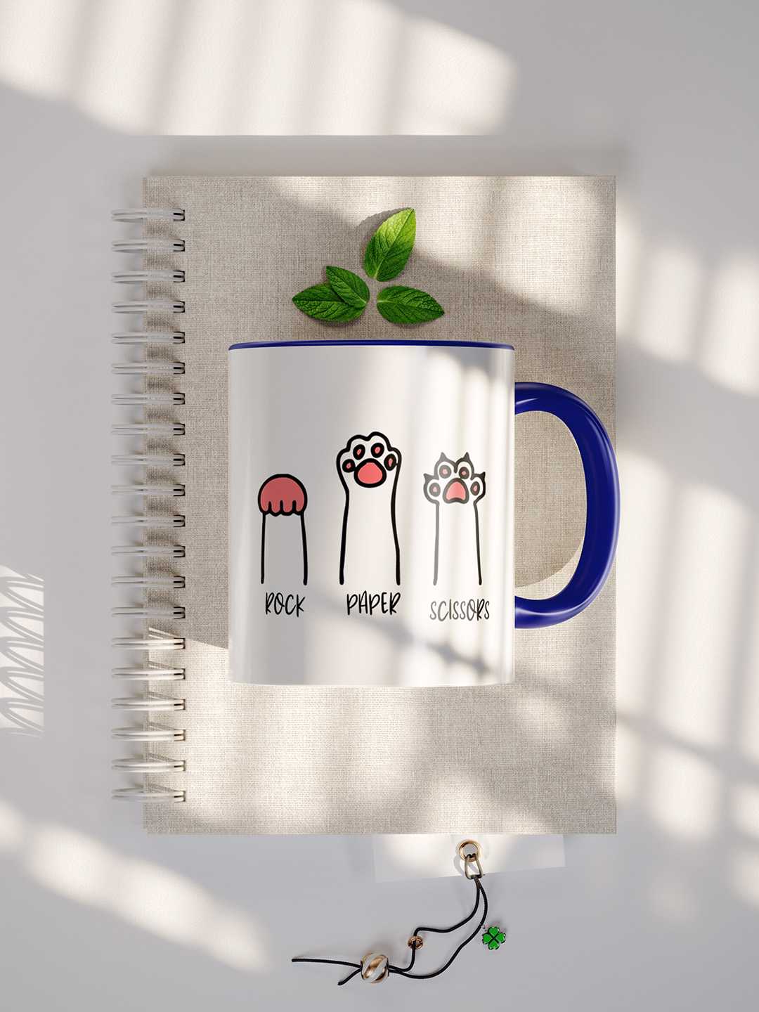 ROCK PAPER SCISSORS Graphic Printed Ceramic Mug