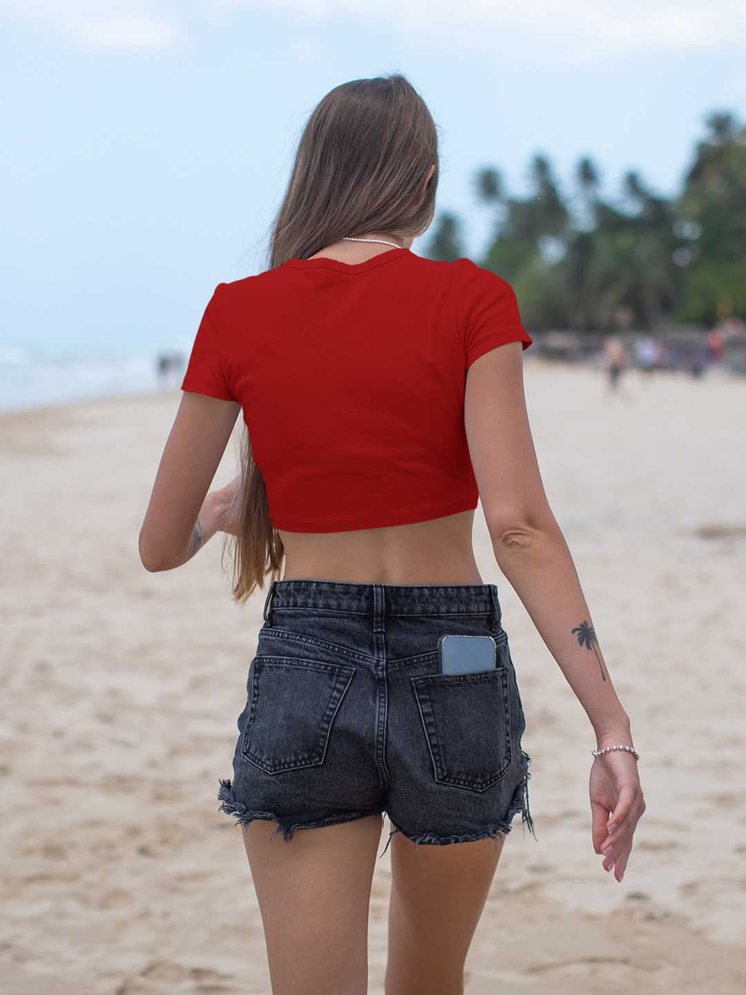 Red Solid Baby Tee