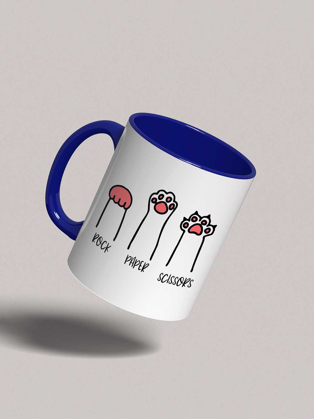 ROCK PAPER SCISSORS Graphic Printed Ceramic Mug