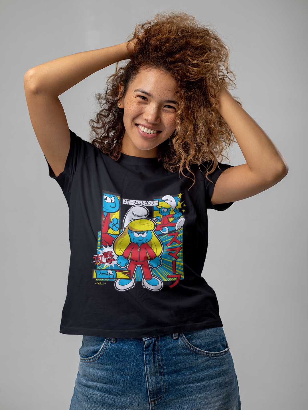 Smurfette Cute Kung Fu - Smurfs Regular Graphic Tee