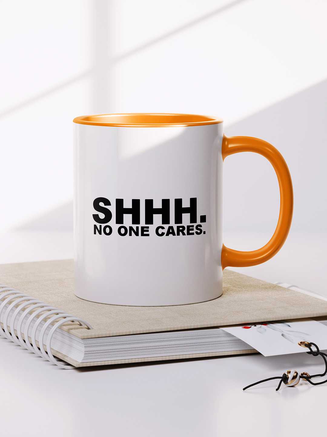 NO ONE CARES Graphic Printed Ceramic Mug