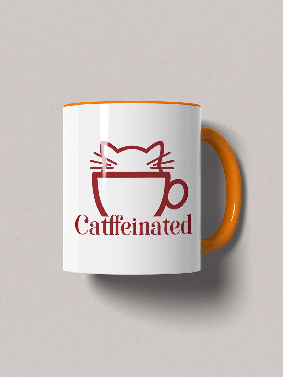 CATFFEINATED Graphic Printed Ceramic Mug