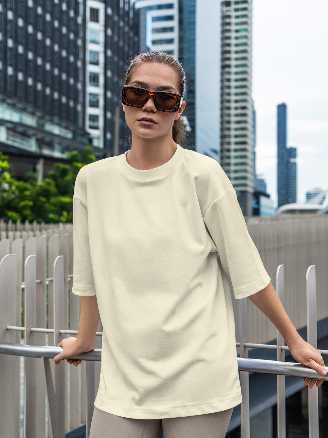 Vanilla Solid Oversized Tee