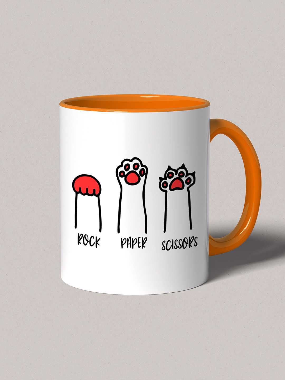 ROCK PAPER SCISSORS Graphic Printed Ceramic Mug