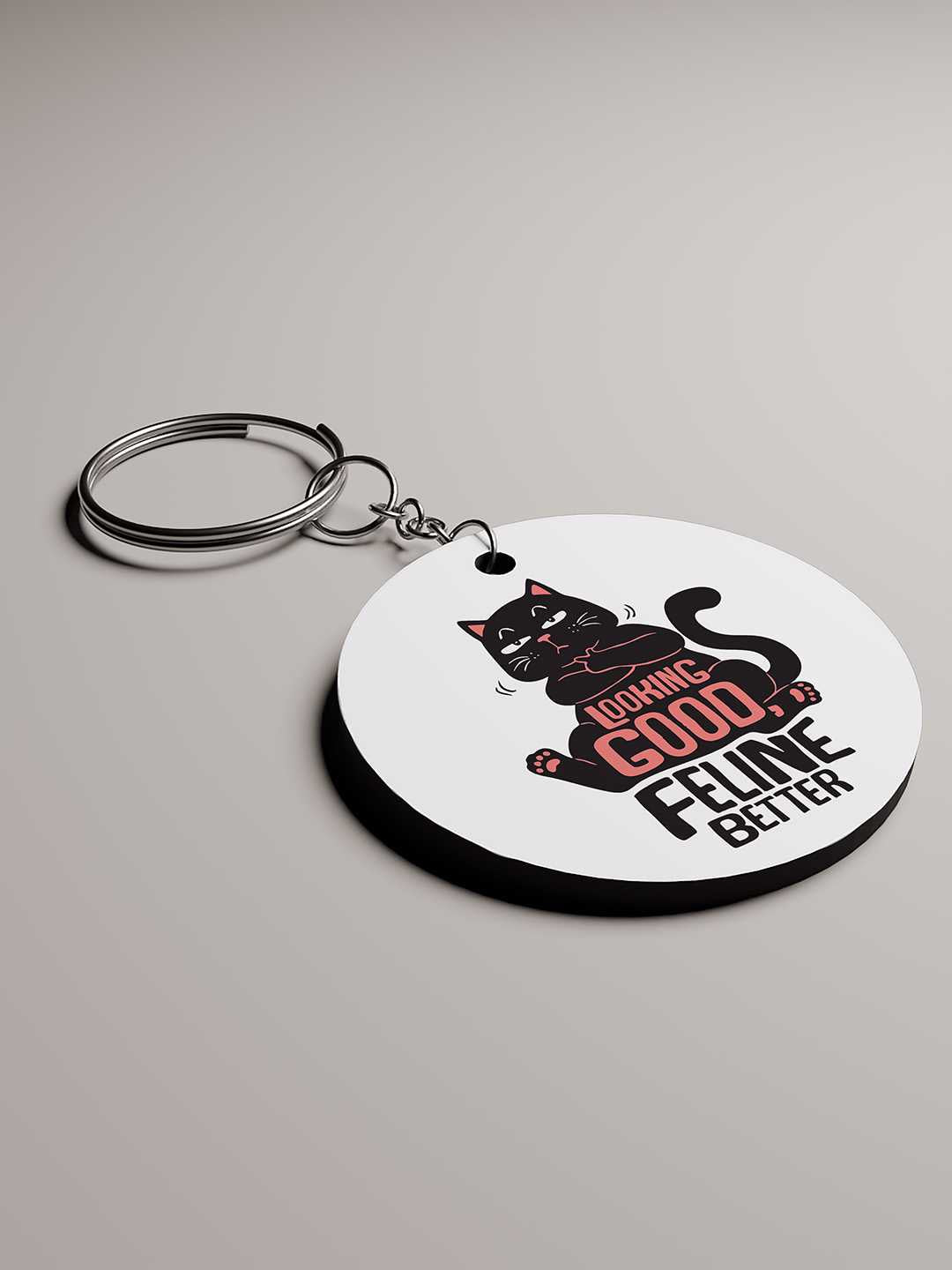 Looking Good, Feeling Better Graphic Keychain