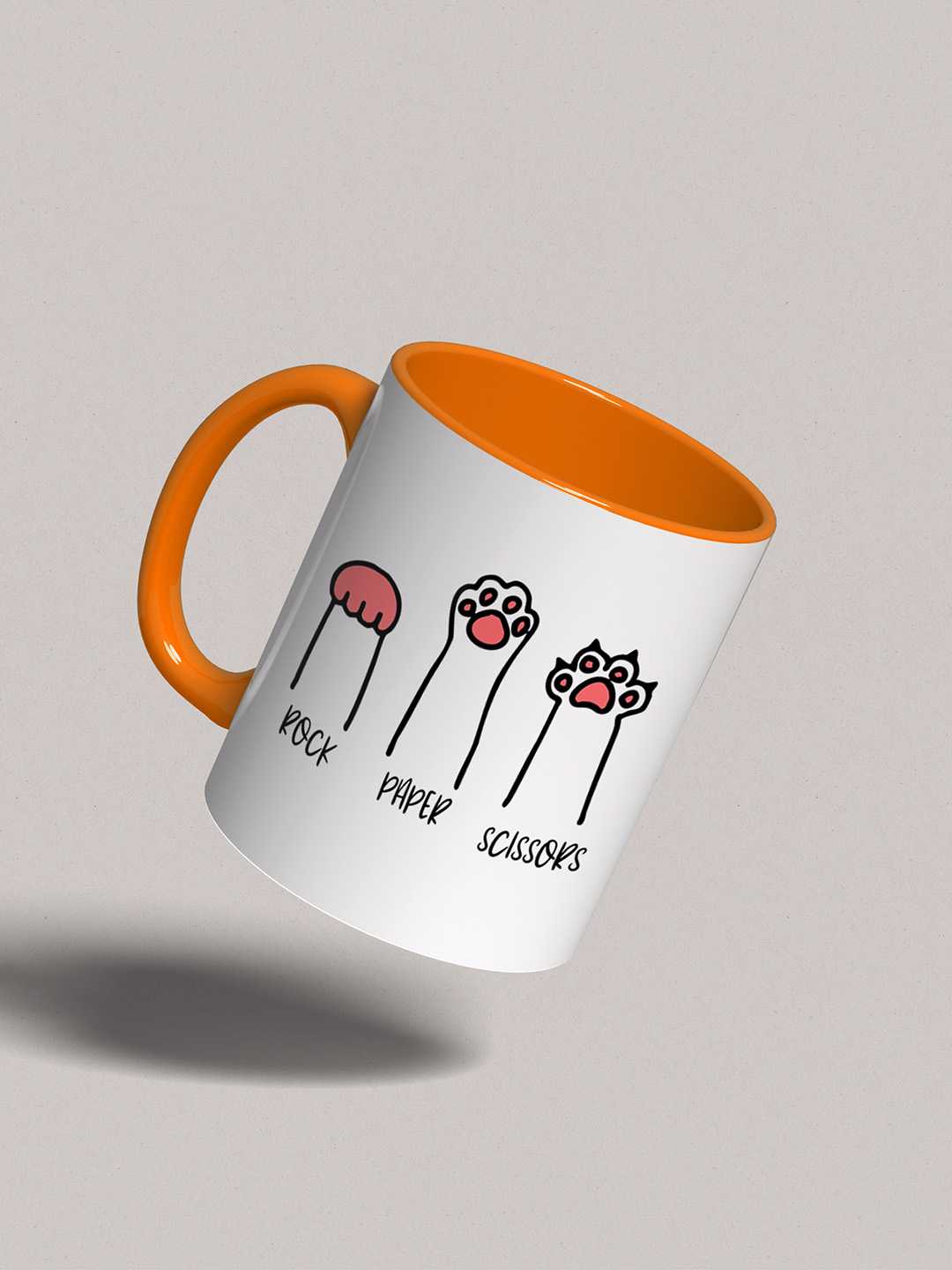 ROCK PAPER SCISSORS Graphic Printed Ceramic Mug