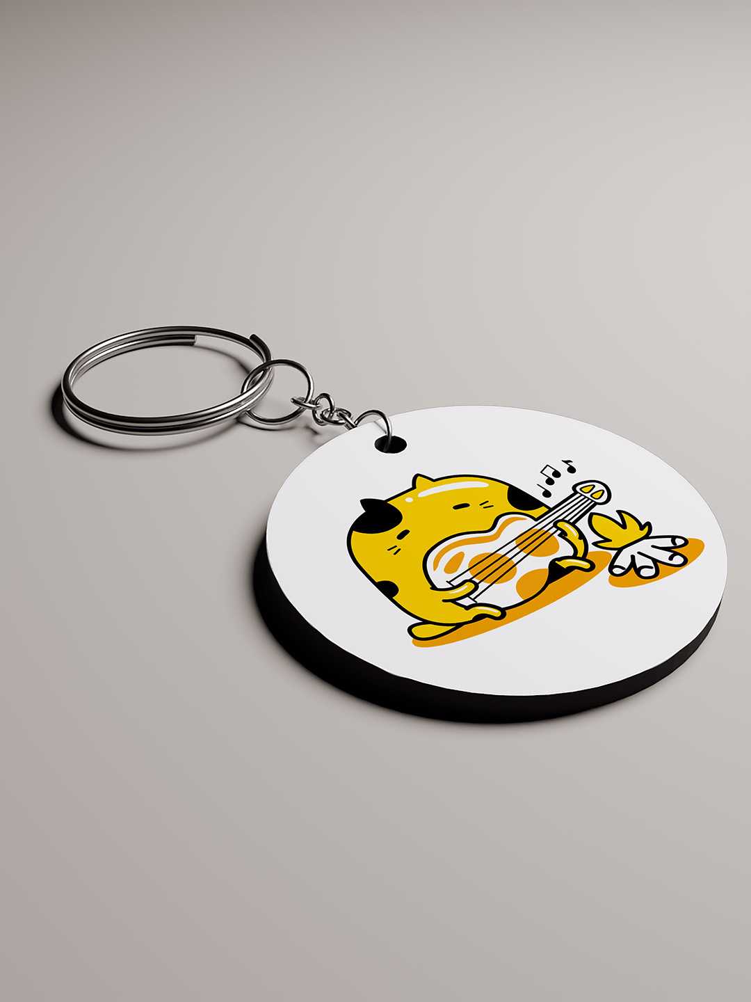 Musical Cat Graphic Keychain