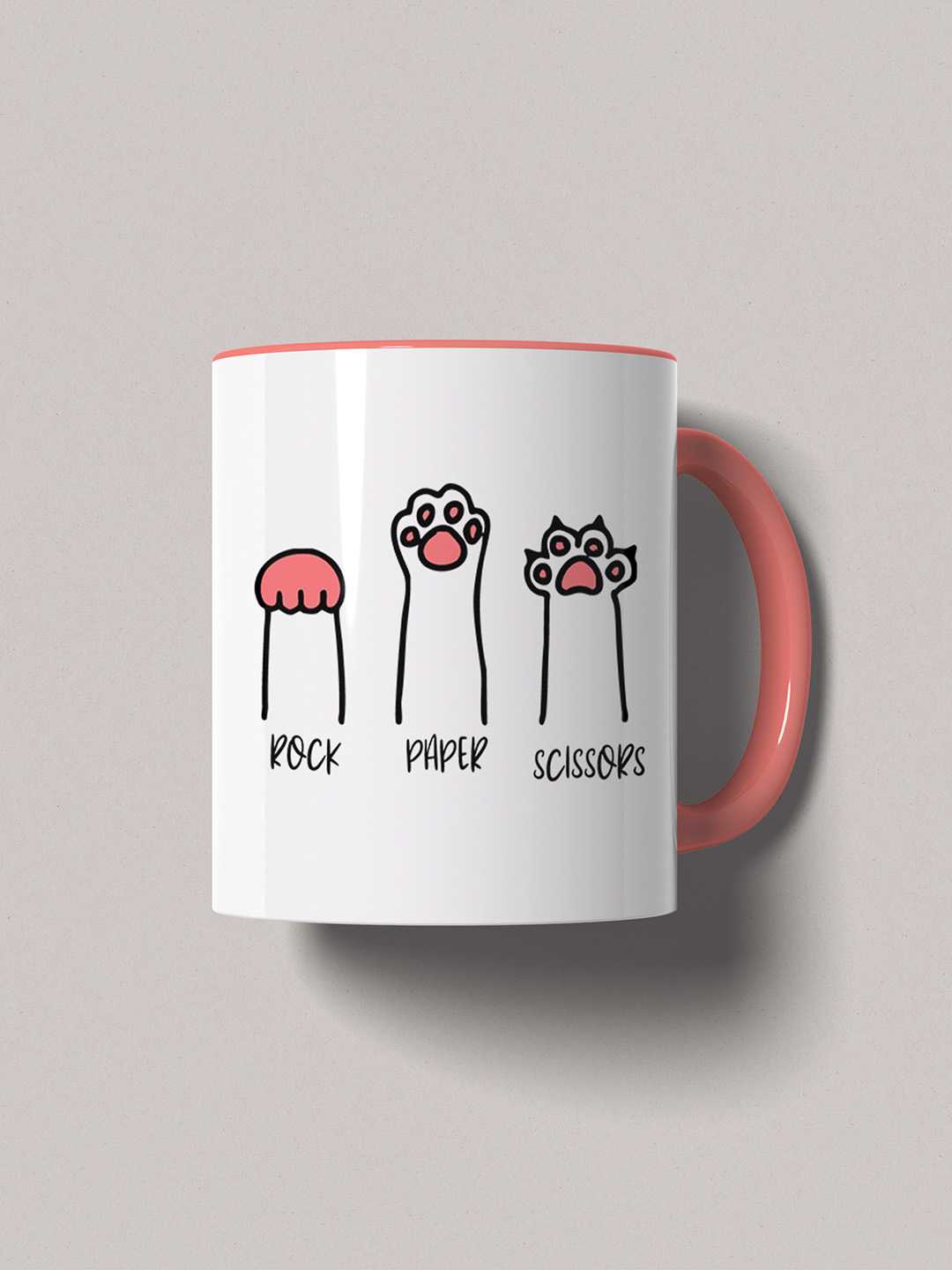 ROCK PAPER SCISSORS Graphic Printed Ceramic Mug