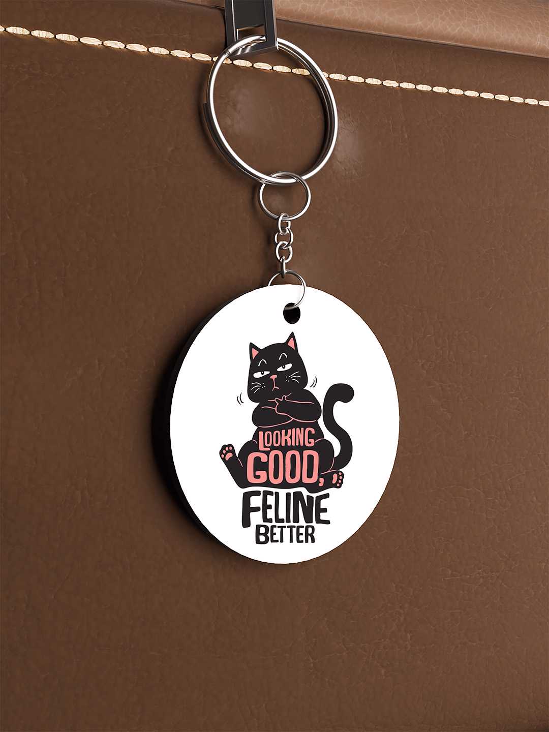 Looking Good, Feeling Better Graphic Keychain
