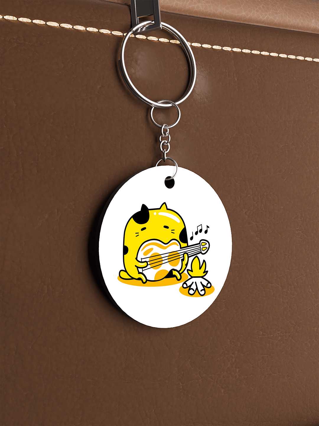 Musical Cat Graphic Keychain