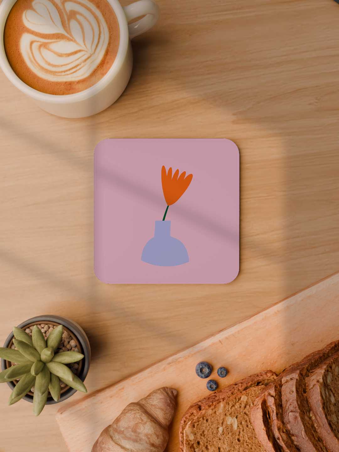 Floral Graphic Coasters - Pack of 6