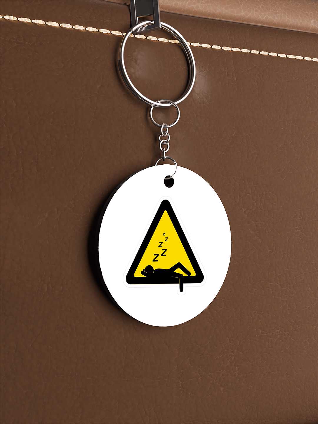 Caution: Nap Mode Graphic Keychain