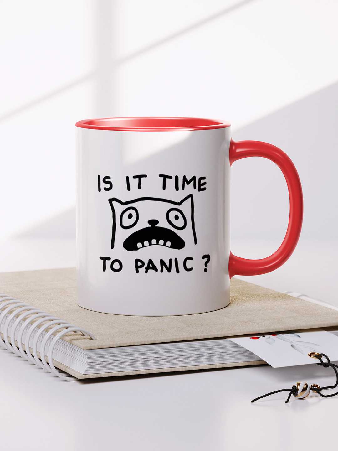 TIME TO PANIC Graphic Printed Ceramic Mug
