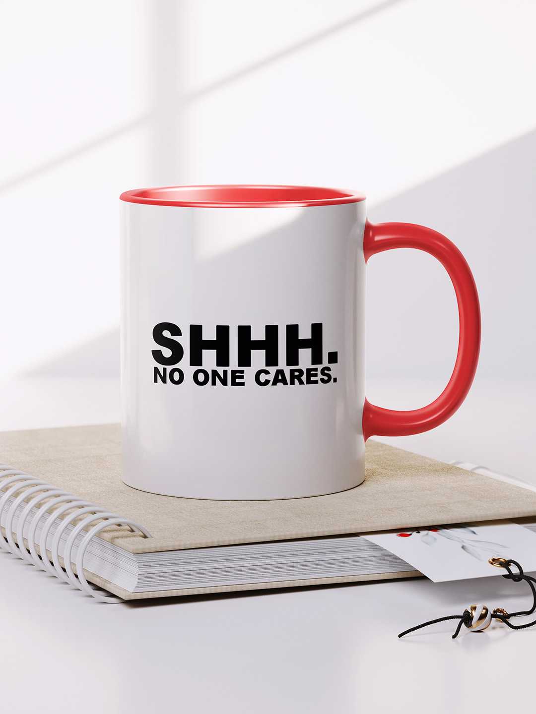 NO ONE CARES Graphic Printed Ceramic Mug