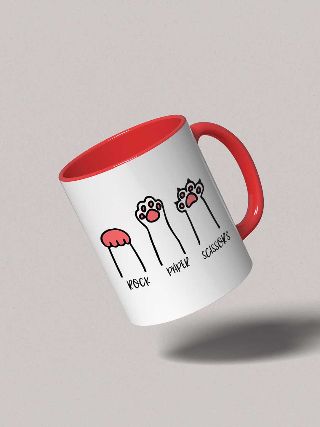 ROCK PAPER SCISSORS Graphic Printed Ceramic Mug