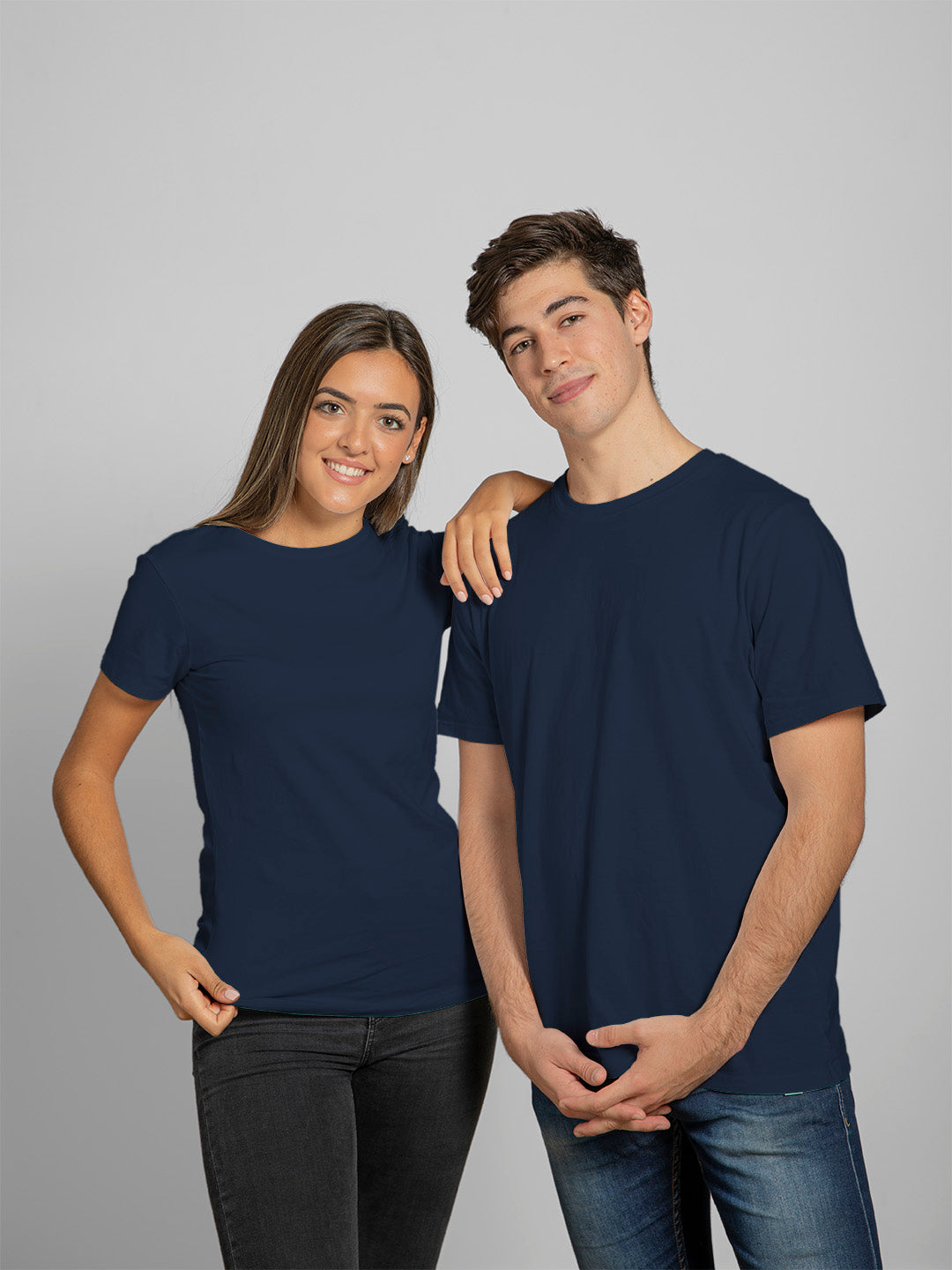 Blue Solid Unisex Regular Tee