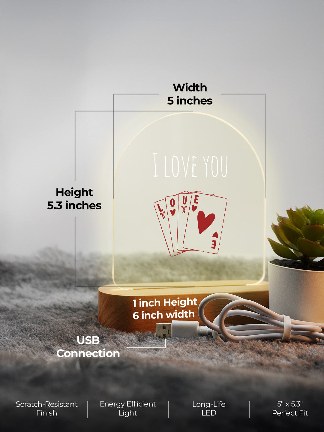 Spades of Love LED Acrylic Frame