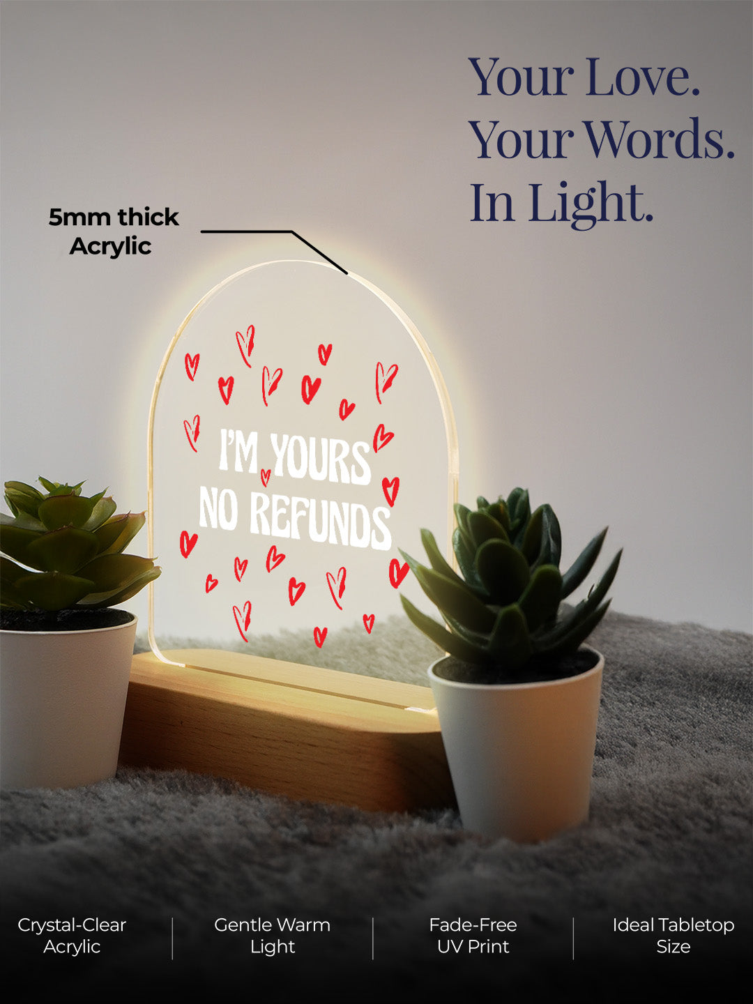 I am Yours LED Acrylic Frame