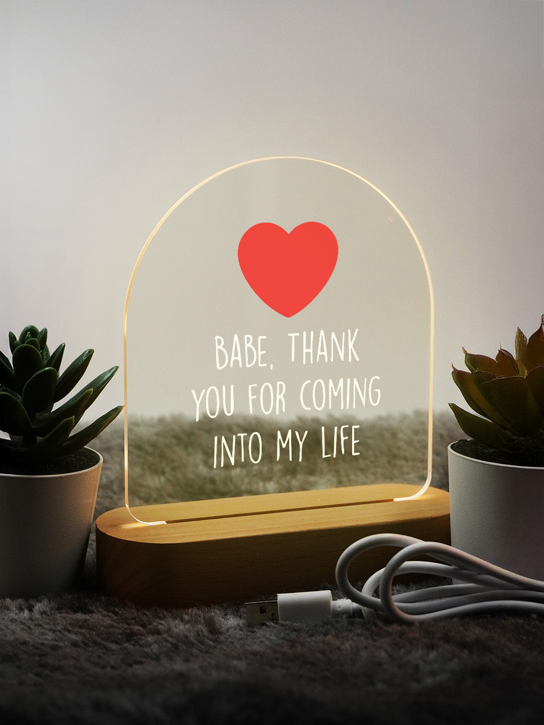 Grateful for Love LED Acrylic Frame