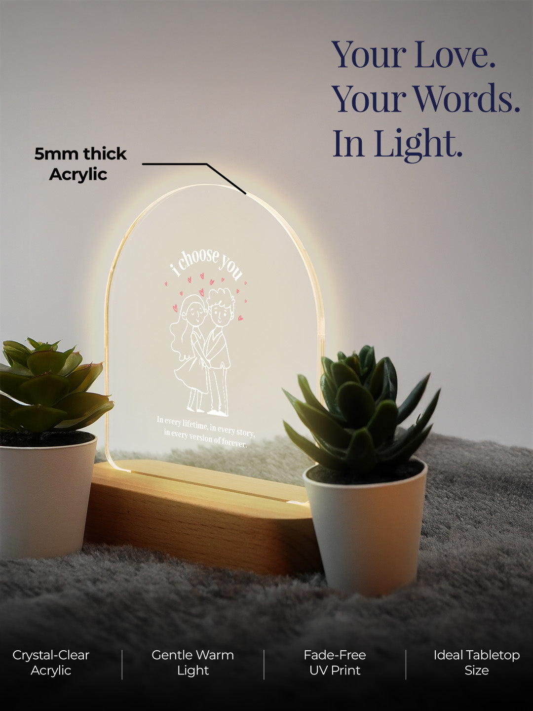 Glow of Love LED Acrylic Frame