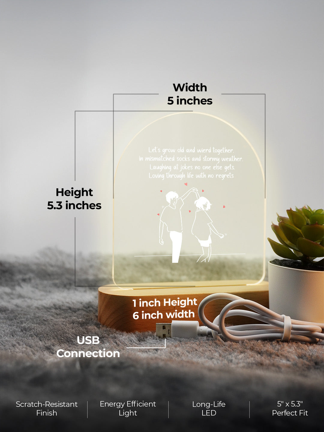 Endless Togetherness LED Acrylic frame