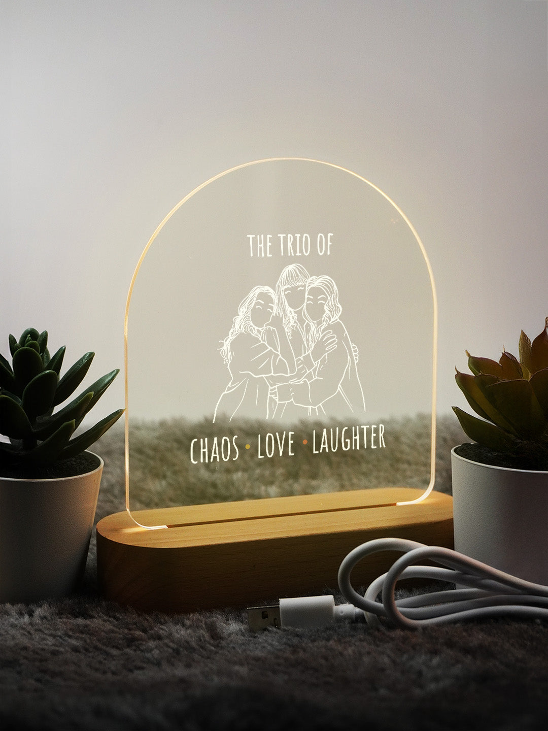 Friends Trio gifting LED Acrylic Frame
